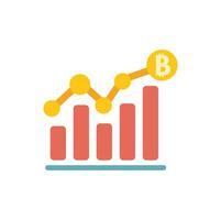 Bitcoin cryptocurrency value increasing upward trend chart vector