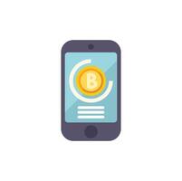Smartphone showing bitcoin cryptocurrency digital wallet application vector
