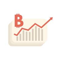 Bitcoin value increasing showing bull market on chart vector
