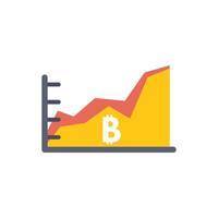 Bitcoin value increasing showing bull market on chart vector