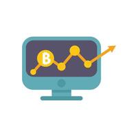 Bitcoin value going up on computer screen chart vector