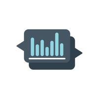 Speech bubble showing growing bar chart analytics icon vector