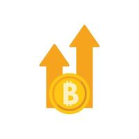 Bitcoin value increasing showing bull market uptrend vector