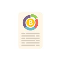 Document showing bitcoin cryptocurrency market share pie chart vector