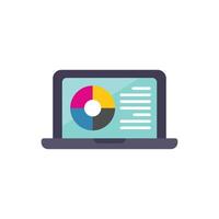 Laptop showing business chart with analysis data on screen vector