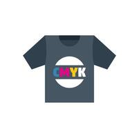 T shirt showing cmyk color model printing process vector