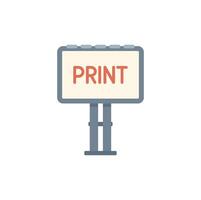 Large blank billboard displaying the word print on white background vector