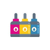 Cmyk ink bottles representing colors used in printing vector