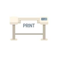 Large format printer printing on white background vector