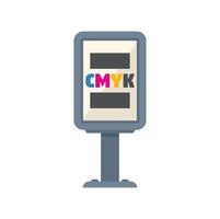 Cmyk color model sign displaying on metal stand vector