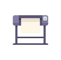 Large format printer printing blank paper roll vector