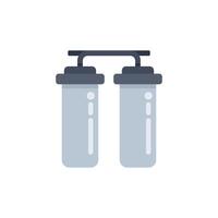 Water filter system purifying drinking water with double filtration vector