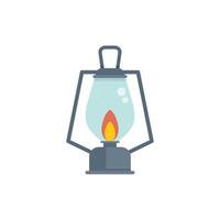 Kerosene lamp burning with bright flame icon vector