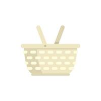 Empty picnic basket with handles raised for summer outing vector