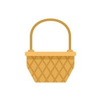 Empty wicker basket standing on white background vector
