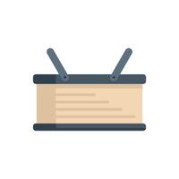 Empty wooden crate with handles standing upright vector