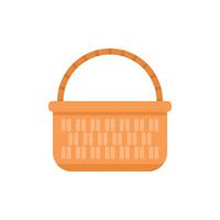 Empty wicker basket with handle for grocery shopping vector