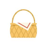 Empty picnic basket with checkered napkin waiting for food vector