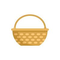Empty wicker basket standing on white background vector
