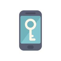 Smartphone showing key security access icon vector