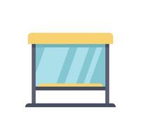 Empty bus stop with glass walls and bench on white background vector