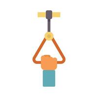 Hand is grabbing a triangle shaped handrail on public transit vector