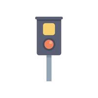 Railway traffic light showing red signal on white background vector