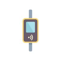 Bus ticket validation machine with wireless connection icon vector