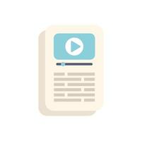 Smartphone showing video player with play button and progress bar vector