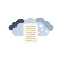 Cloud computing concept with text file and clouds symbol vector