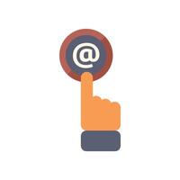 Businessman pressing email sign button with index finger vector