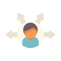 Businessman making a decision, choosing the right way from many options vector
