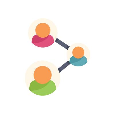 Network connecting people through social media platform