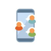 People chatting online using a social media mobile app on a smartphone vector