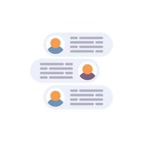 Online chatting with instant messages from multiple users vector