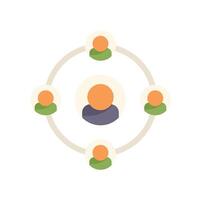 People connecting with each other in a circular network vector
