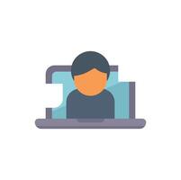 Programmer working remotely from home on laptop computer icon vector