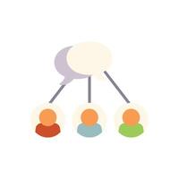 Three business people are having a conversation, sharing ideas and brainstorming vector