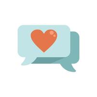 Speech bubble with heart showing online love and affection vector