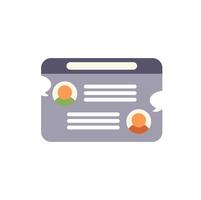 Online chatting using instant messaging app on computer screen vector