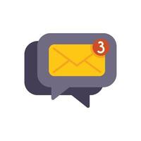Speech bubble showing new email notification with number three on it vector