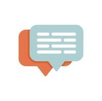 Two speech bubbles overlapping showing ongoing communication vector