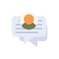 Speech bubble showing the profile of an online user chatting vector