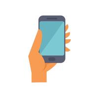 Hand holding smartphone with blank screen for copy space vector