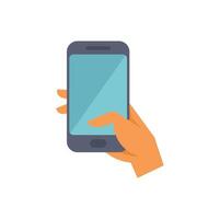 Hand holding smartphone with blank screen for mobile app advertisement vector