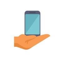 Hand holding smartphone with blank screen for mobile app design vector