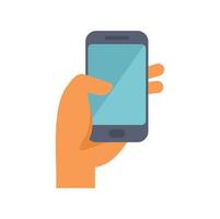 Hand holding smartphone with blank screen for copy space vector