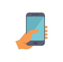 Hand holding smartphone with blank screen for copy space vector