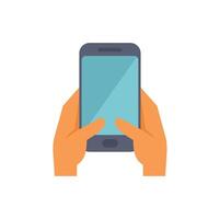 Hands holding smartphone browsing internet surfing web vector