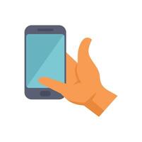 Hand holding smartphone with blank screen for mobile app advertisement vector